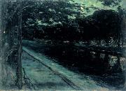 Lesser Ury Abend am Landwehrkanal oil painting artist